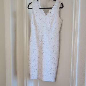 Banana Republic Factory White Lace Midi Dress